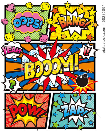 American comic style balloon material American comic style balloon material 68285894