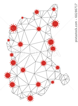 Polygonal 2D Mesh Vector Lubusz Voivodeship Map with Coronavirus Polygonal 2D Mesh Vector Lubusz Voivodeship Map with Coronavirus 68286717