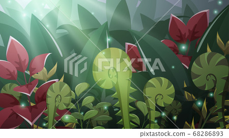 Illustration of a fantastic jungle landscape that looks like a fairy_16:9 Illustration of a fantastic jungle landscape that looks like a fairy_16:9 68286893