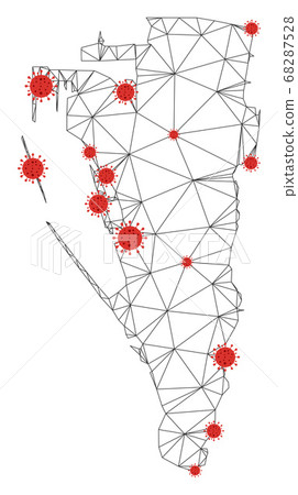 Polygonal Network Mesh Vector Gibraltar Map with Coronavirus Polygonal Network Mesh Vector Gibraltar Map with Coronavirus 68287528