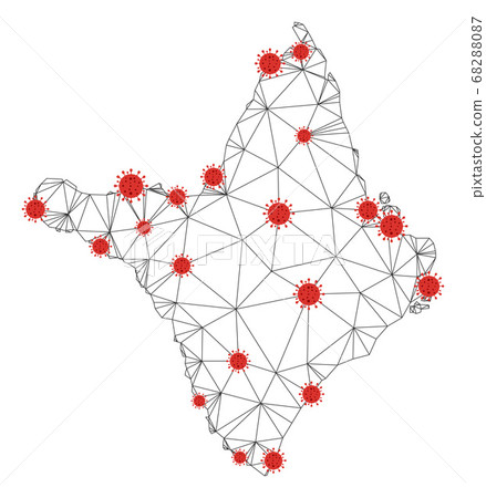 Polygonal 2D Mesh Vector Amapa State Map with Coronavirus 68288087