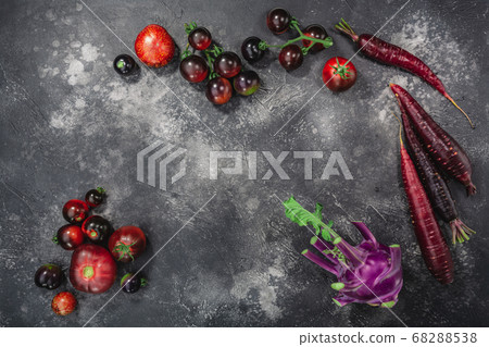 Anthocyanin-rich vegetables on dark textured Anthocyanin-rich vegetables on dark textured 68288538