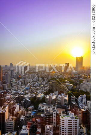 Landscape of tokyo city skyline in Aerial view 68288906