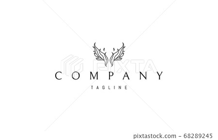 Vector logo on which the abstract image of the wings in a linear style. 68289245