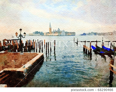 one of the cathedrals of Venice seen from the grand canal 68290466