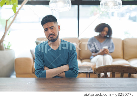 A man and a woman who fight and show a rugged look 68290773