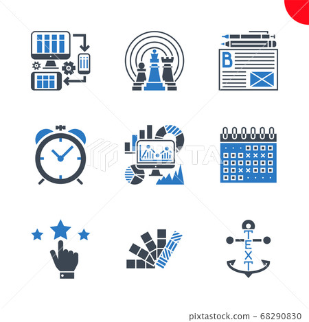 Seo and web opimization icons set 68290830