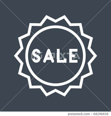 Sale Badge Thin Line Vector Icon. 68290838