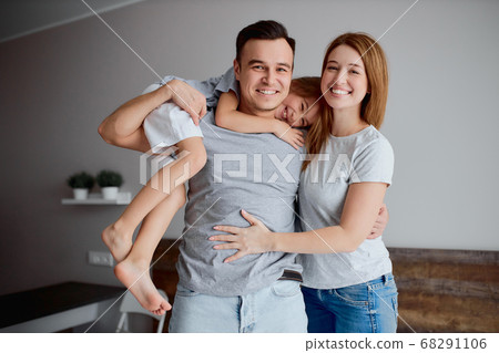 portrait of beautiful happy family at home portrait of beautiful happy family at home 68291106