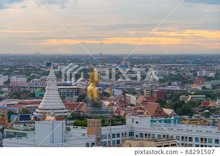 Aerial view of the Giant Golden Buddha in Wat Aerial view of the Giant Golden Buddha in Wat 68291507