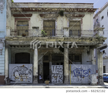 Street of Havana with old residential buildings - Havana, Cuba 68292182