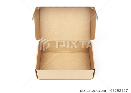 close-up single carton box open empty 68292327