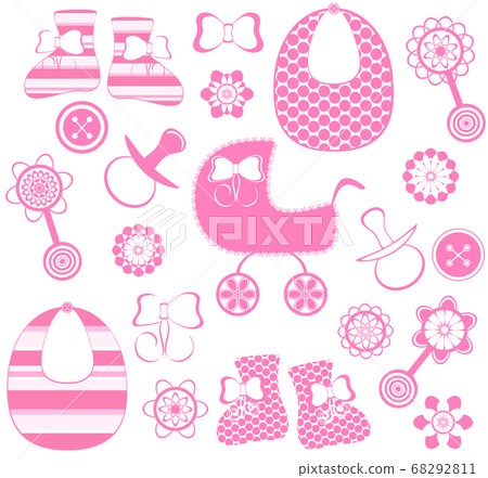 vector illustration of a girl newborn collection vector illustration of a girl newborn collection 68292811