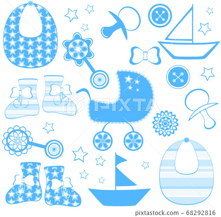 vector illustration of a boy newborn collection vector illustration of a boy newborn collection 68292816