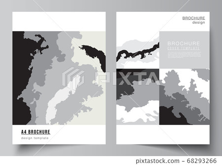 Vector layout of A4 cover mockups design template for brochure, flyer layout, booklet, cover design, book design, brochure cover. Landscape background decoration, halftone pattern grunge texture. Vector layout of A4 cover mockups design template for brochure, flyer layout, booklet, cover design, book design, brochure cover. Landscape background decoration, halftone pattern grunge texture. 68293266