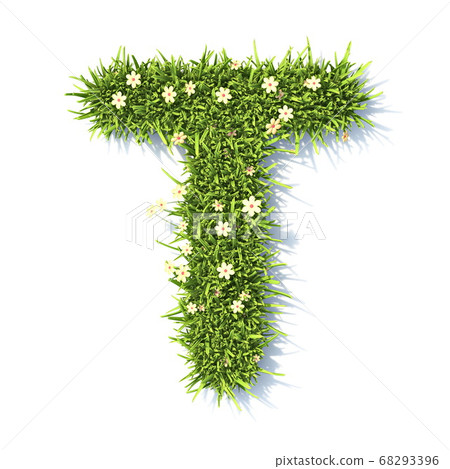 Grass font Letter T 3D Grass font Letter T 3D 68293396