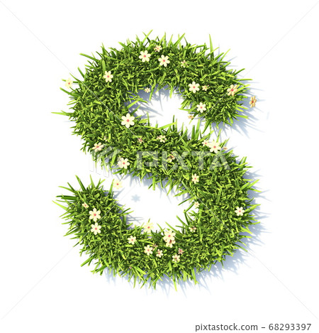 Grass font Letter S 3D 68293397