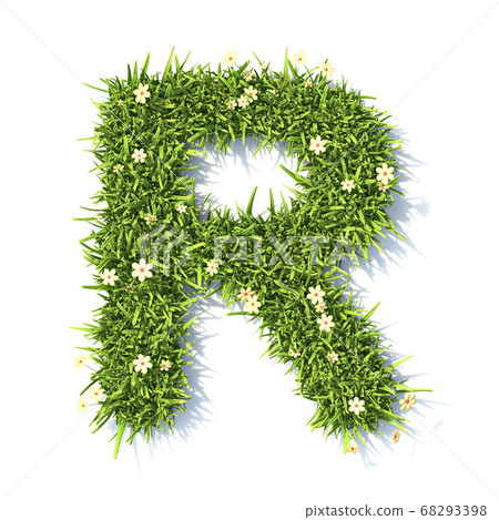 Grass font Letter R 3D Grass font Letter R 3D 68293398