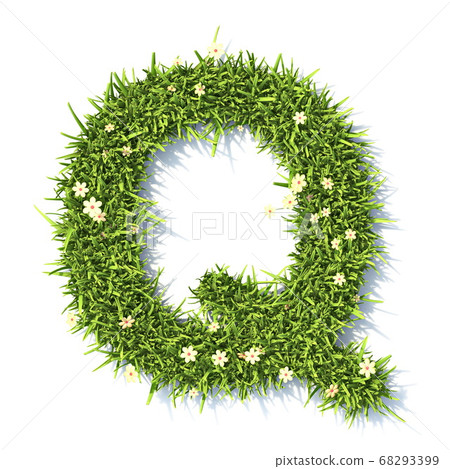 Grass font Letter Q 3D 68293399