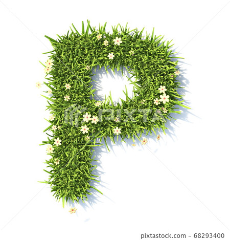 Grass font Letter P 3D Grass font Letter P 3D 68293400
