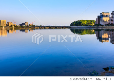 三島水域（喀什海岸海濱長島市）的早晨風景[福岡市東區] 68296105