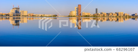 三島水域（喀什海岸海濱長島市）的早晨風光[福岡市東區] 68296107