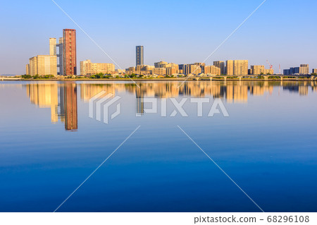 三島水域（喀什海岸海濱長島市）的早晨風景[福岡市東區] 68296108