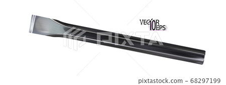 Black locksmith chisel, modern steel realistic Black locksmith chisel, modern steel realistic 68297199
