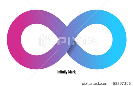 Three-dimensional and colorful infinity mark 68297396