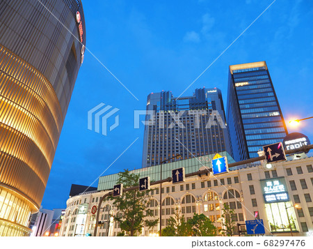 Osaka Minami Nankai Building and Namba Marui at dusk 68297476