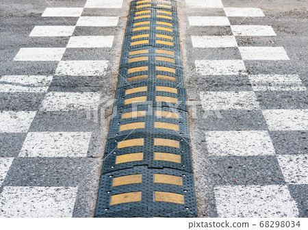 Traffic safety speed bump. 68298034