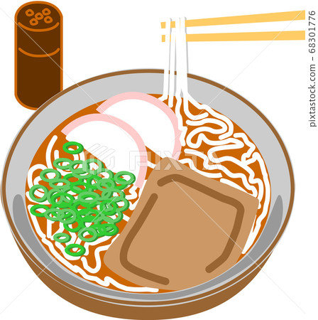 用筷子吃日本麵條的烏冬面的地方的插圖 用筷子吃日本麵條的烏冬面的地方的插圖 68301776