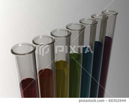 Scientific image of colorful liquid in test tube 3DCG illustration design Scientific image of colorful liquid in test tube 3DCG illustration design 68302644