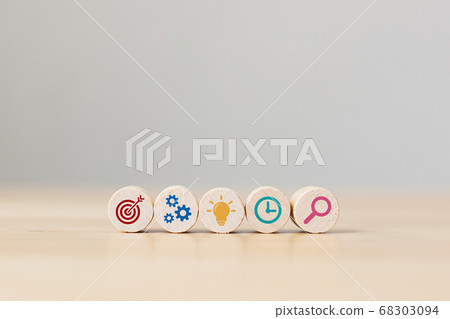 Conceptual of business strategy and action plan. Conceptual of business strategy and action plan. 68303094
