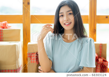 woman on the birthday party woman on the birthday party 68303124