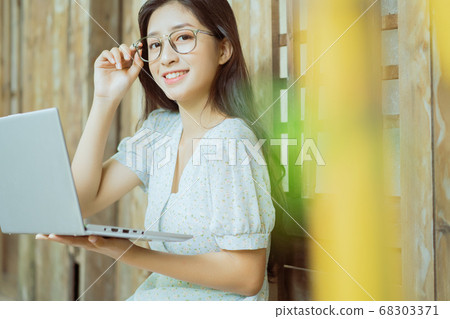 the woman is working the woman is working 68303371