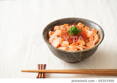 A salmon roe on rice bowl A salmon roe on rice bowl 68303498