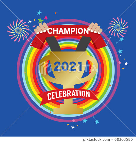 2021 Year Celebration Logo on Blue Blackground Vector Illustration 2021 Year Celebration Logo on Blue Blackground Vector Illustration 68303590