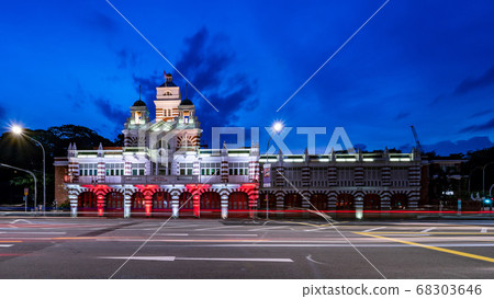 [Singapore] Central FIre Station illuminated 68303646