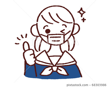 戴著面具的女孩像 68303986