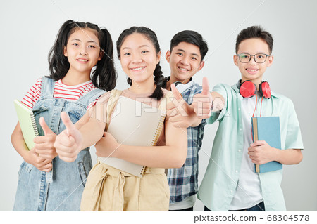 Happy Asian school children Happy Asian school children 68304578