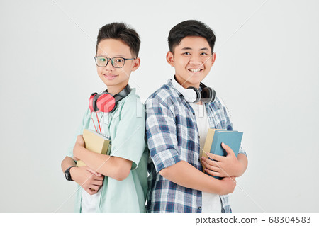 Schoolboys with students books Schoolboys with students books 68304583