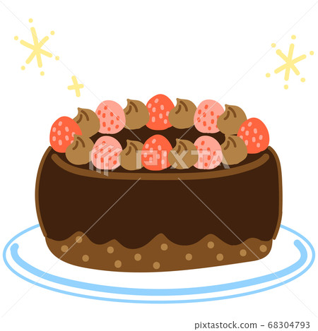 Strawberry chocolate cake - Stock Illustration [68304793] - PIXTA