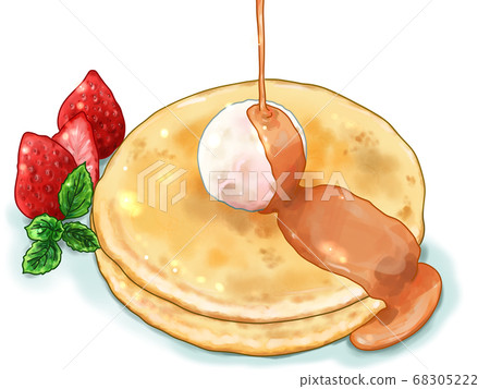 Pancake with plenty of syrup Pancake with plenty of syrup 68305222