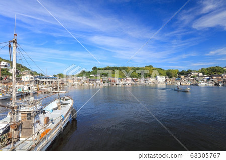 兵庫縣龍之市三津町室津漁港/室津市播磨的複古港口城市室間麻市 68305767