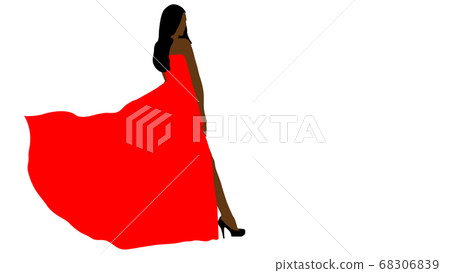 Woman Red Dress Fashion Isolated on white... - Stock Illustration ...