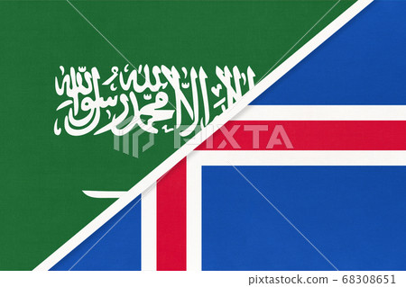 Saudi Arabia and Iceland, symbol of national flags Saudi Arabia and Iceland, symbol of national flags 68308651