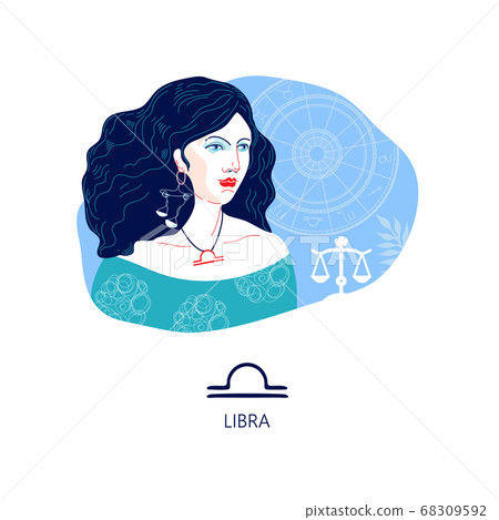 Zodiac sign Libra. The symbol of the astrological horoscope. 68309592