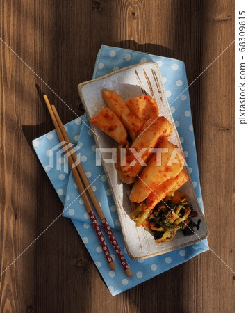 Korean traditional food fresh radish kimchi 68309815