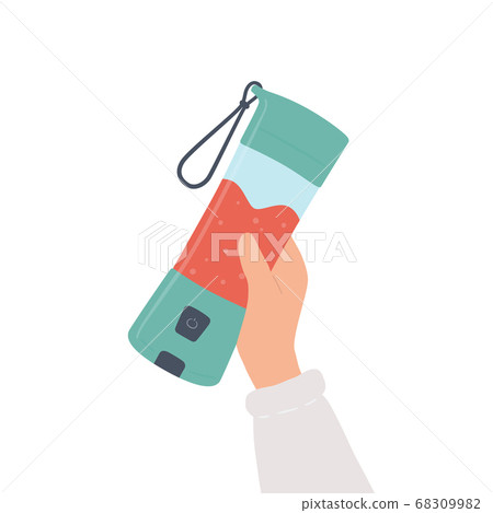 Hand holding a portable blender for smoothies and mixed drink. Hand holding a portable blender for smoothies and mixed drink. 68309982